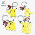 Custom Wholesale Supply Yellow Paint Promotion Metal Pikachu Keychain